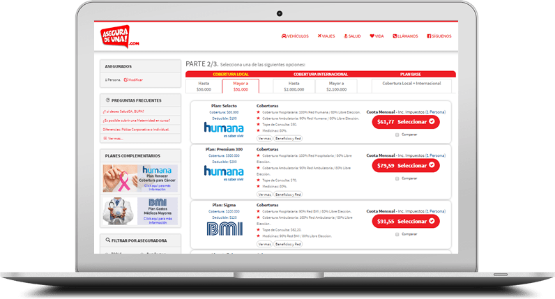 Compara y Ahorra-Seguros Médicos con las mejores compañías: BMI, Best Doctors, PanAmerican Life, Humana. Solicita cotización con Salud, BUPA.